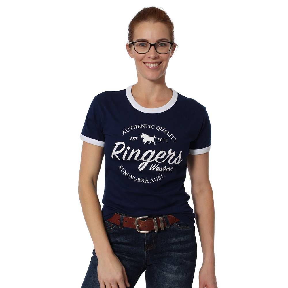 Ringers Western Drysdale Classic T-Shirt Navy, Western World Saddlery